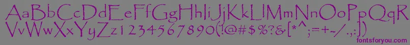 Papyrus Font – Purple Fonts on Gray Background