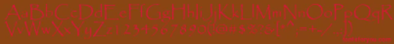 Papyrus Font – Red Fonts on Brown Background