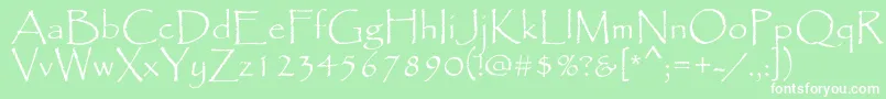 Papyrus Font – White Fonts on Green Background