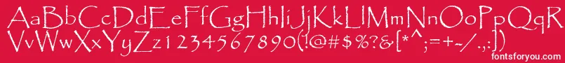 fuente Papyrus – Fuentes Blancas Sobre Fondo Rojo