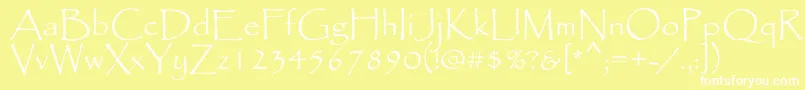 Papyrus Font – White Fonts on Yellow Background