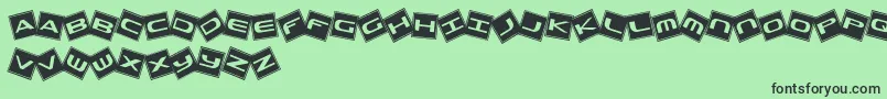 Шрифт TrashBoxes – чёрные шрифты на зелёном фоне