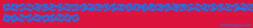 Czcionka TrashBoxes – niebieskie czcionki na czerwonym tle