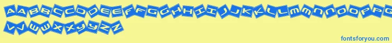 TrashBoxes-fontti – siniset fontit keltaisella taustalla