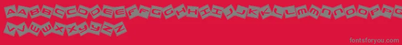 TrashBoxes-Schriftart – Graue Schriften auf rotem Hintergrund
