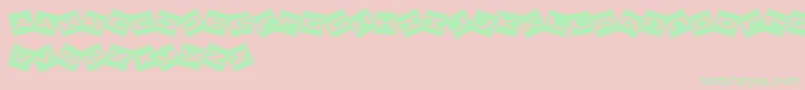 TrashBoxes-Schriftart – Grüne Schriften auf rosa Hintergrund