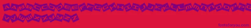 フォントTrashBoxes – 赤い背景に紫のフォント