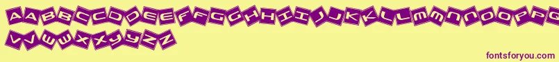 フォントTrashBoxes – 紫色のフォント、黄色の背景