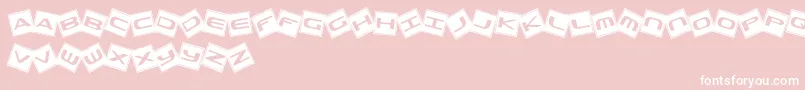 Czcionka TrashBoxes – białe czcionki na różowym tle