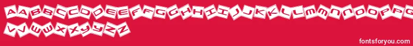 Czcionka TrashBoxes – białe czcionki na czerwonym tle