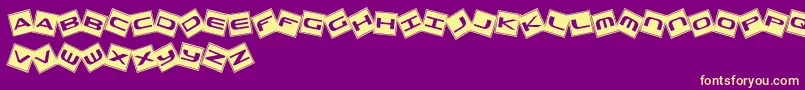 Шрифт TrashBoxes – жёлтые шрифты на фиолетовом фоне