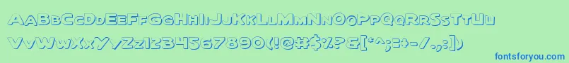 QuartermainOutline Font – Blue Fonts on Green Background