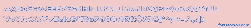 Czcionka QuartermainOutline – niebieskie czcionki na różowym tle