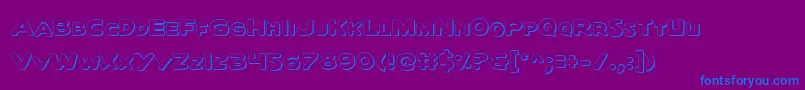 QuartermainOutline-fontti – siniset fontit violetilla taustalla