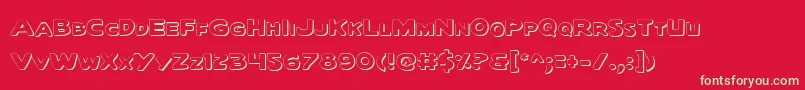 QuartermainOutline Font – Green Fonts on Red Background