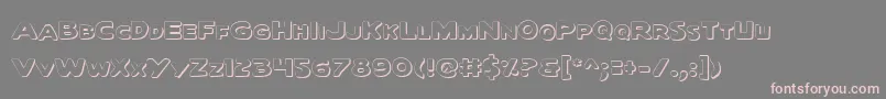 フォントQuartermainOutline – 灰色の背景にピンクのフォント