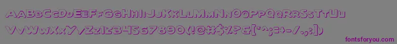 フォントQuartermainOutline – 紫色のフォント、灰色の背景
