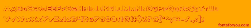 フォントQuartermainOutline – オレンジの背景に赤い文字