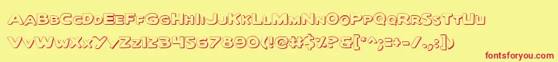 QuartermainOutline Font – Red Fonts on Yellow Background