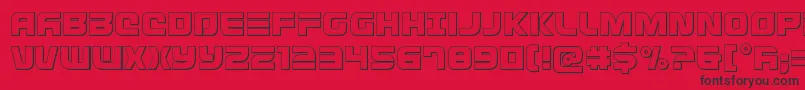 Шрифт Defconzeroout – чёрные шрифты на красном фоне