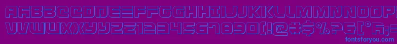 Шрифт Defconzeroout – синие шрифты на фиолетовом фоне