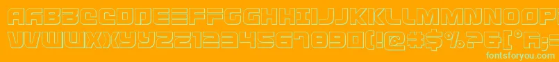 Defconzeroout Font – Green Fonts on Orange Background