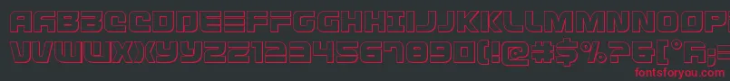 フォントDefconzeroout – 黒い背景に赤い文字