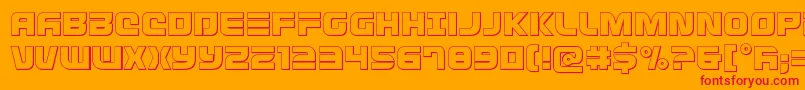 Defconzeroout Font – Red Fonts on Orange Background