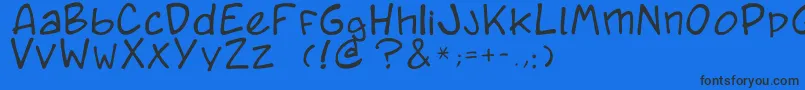 Caricature.Fr Font – Black Fonts on Blue Background
