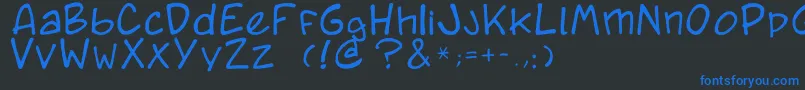 Weitere Informationen zur Caricature.Fr-Schriftart Caricature.Fr-Schriftart – Blaue Schriften auf schwarzem Hintergrund