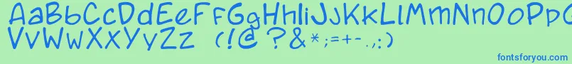 Caricature.Fr Font – Blue Fonts on Green Background