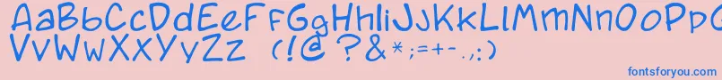 Caricature.Fr Font – Blue Fonts on Pink Background