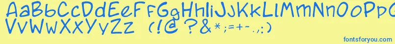 Caricature.Fr Font – Blue Fonts on Yellow Background