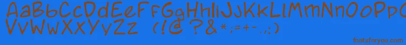 Caricature.Fr-fontti – ruskeat fontit sinisellä taustalla