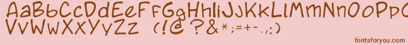 Caricature.Fr Font – Brown Fonts on Pink Background