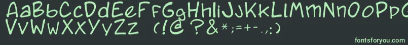 フォントCaricature.Fr – 黒い背景に緑の文字