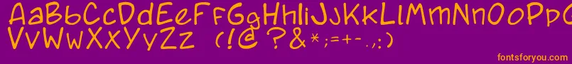 Caricature.Fr Font – Orange Fonts on Purple Background