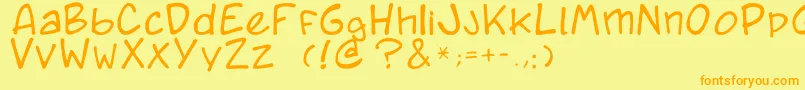 Шрифт Caricature.Fr – оранжевые шрифты на жёлтом фоне