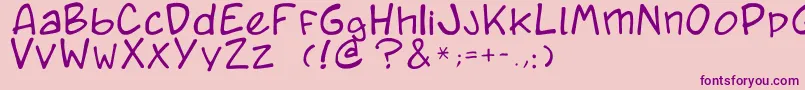 Caricature.Fr Font – Purple Fonts on Pink Background