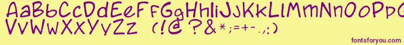 Caricature.Fr Font – Purple Fonts on Yellow Background