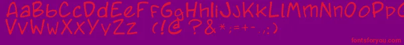 Caricature.Fr Font – Red Fonts on Purple Background