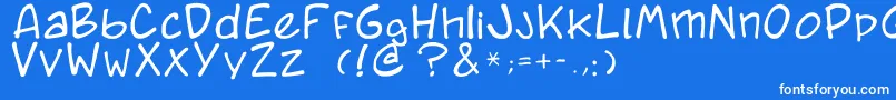 Caricature.Fr Font – White Fonts on Blue Background