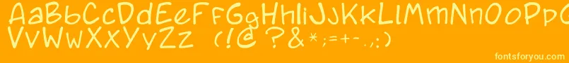 Caricature.Fr-fontti – keltaiset fontit oranssilla taustalla