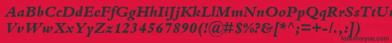 KuriakosBlackSsiExtraBoldItalic Font – Black Fonts on Red Background