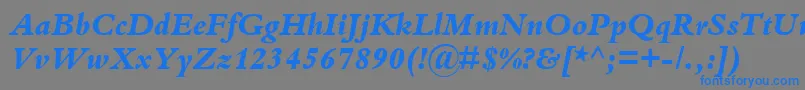 KuriakosBlackSsiExtraBoldItalic Font – Blue Fonts on Gray Background