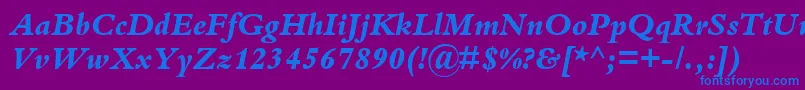 KuriakosBlackSsiExtraBoldItalic Font – Blue Fonts on Purple Background