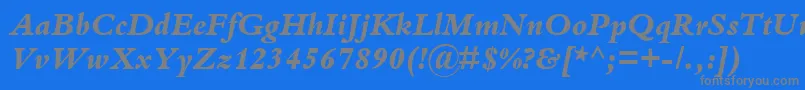 KuriakosBlackSsiExtraBoldItalic Font – Gray Fonts on Blue Background