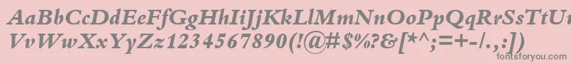 KuriakosBlackSsiExtraBoldItalic Font – Gray Fonts on Pink Background