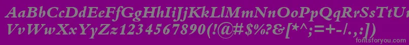 KuriakosBlackSsiExtraBoldItalic Font – Gray Fonts on Purple Background