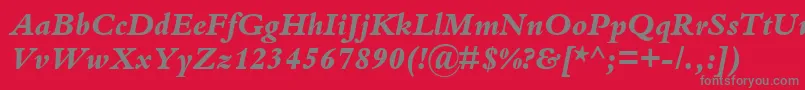 KuriakosBlackSsiExtraBoldItalic Font – Gray Fonts on Red Background